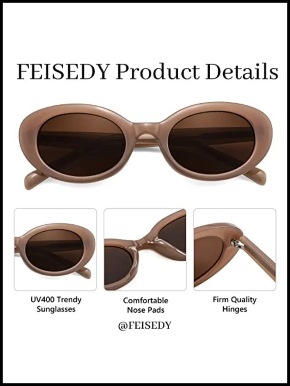 Retro Oval Cateye Sunglasses UV400 Protection Small Frame